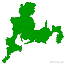 東海4県地図の無料イラスト素材｜イラストイメージ